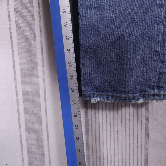 AGOLDE Riley Jeans Womens 26 Blue High Rise Crop Straight Distressed Button Fly - Picture 12 of 12